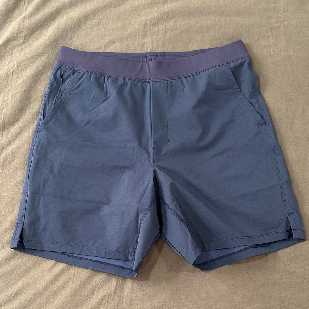 PUBLIC REC, Lined, Navy, Men's Athletic Shorts, 7 inch Inseam, Size 34